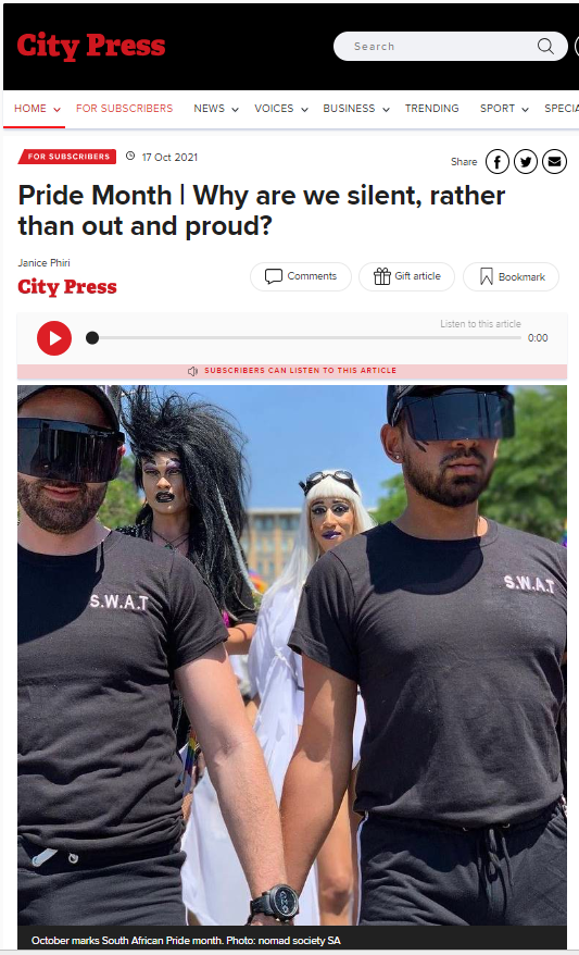 City Press Pride month Why are we silent City Press Pride month Why are we silent